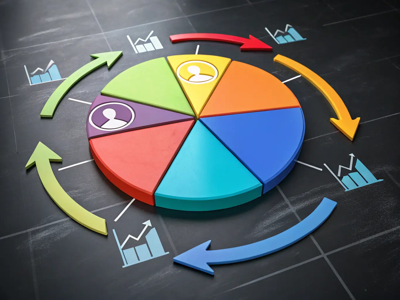 An image showing a pie chart representing sales revenue, with a portion highlighted to represent the author's share of earnings.